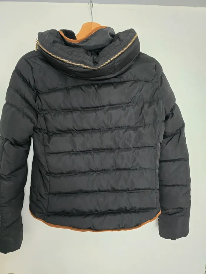 Doudoune impermeable noir et marron - photo numéro 3