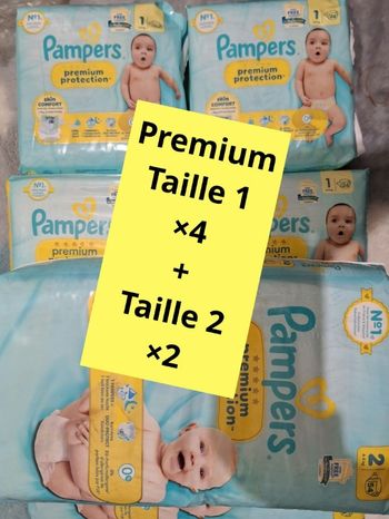 Lot Couches pampers taille 1 et 2 premium