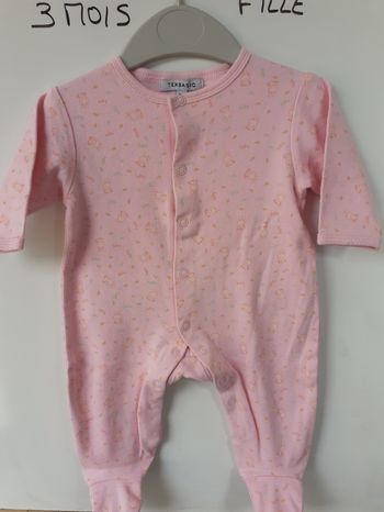 Pyjama grenouillère été fille 3 mois - Tex