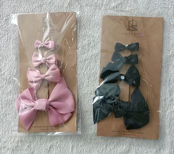 8 barrettes Jakob & sofie (noir et rose)