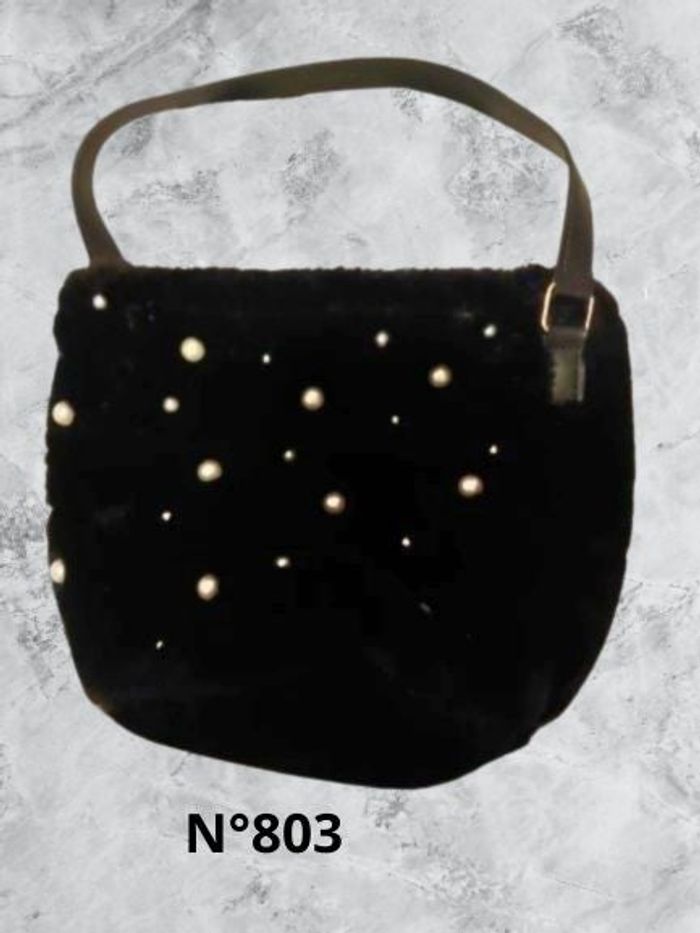 N°803 Sac à main noir/perle.