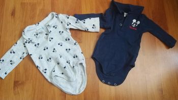 Lot de 2 bodies polo Mickey 3 mois