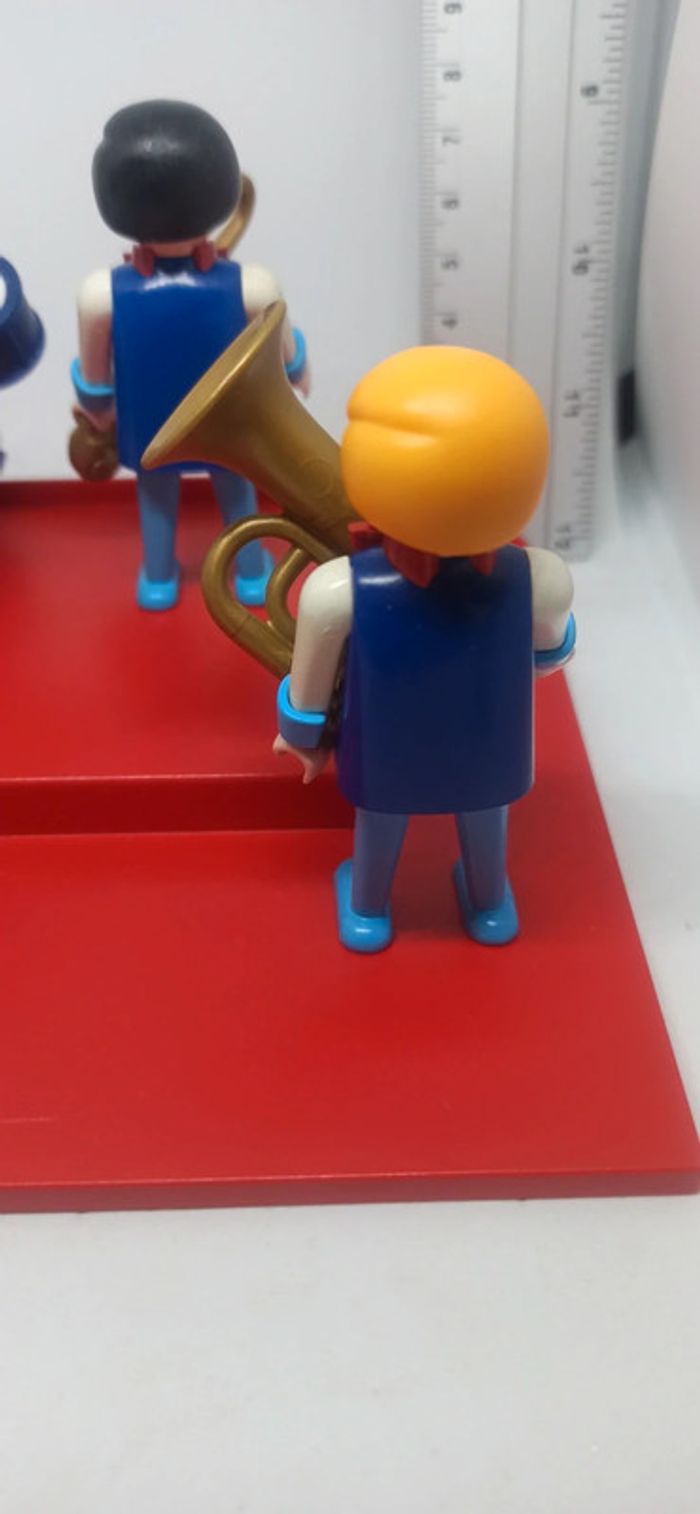 groupe de musiciens vintage avec instruments de musique et scène playmobil - photo numéro 10