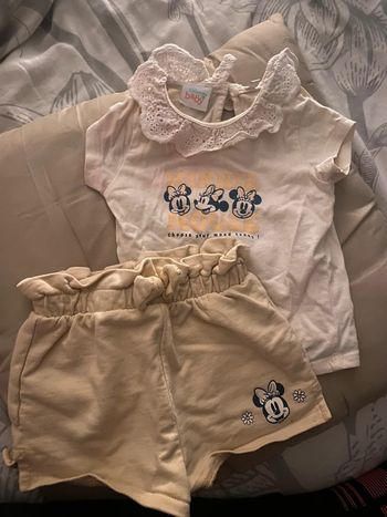 Ensemble bébé t-shirt + short Disney baby Minnie 6 mois