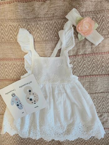 Robe blanche dentelle bandeau shein 18 mois