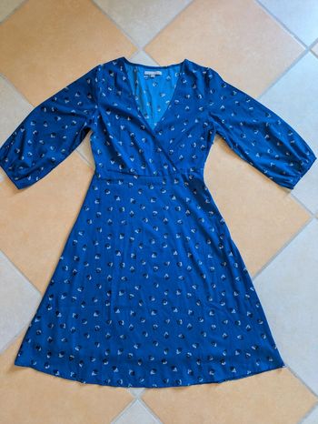 Robe été manches 3/4 3 suisses coeur XS 34 très bon état