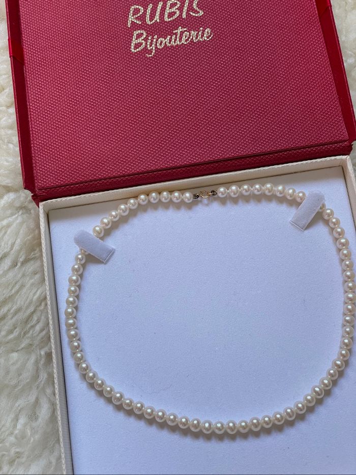 Collier de perles de culture fermoir or 18 carats - photo numéro 2