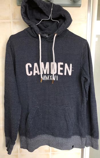 Sweat à capuche chiné marine