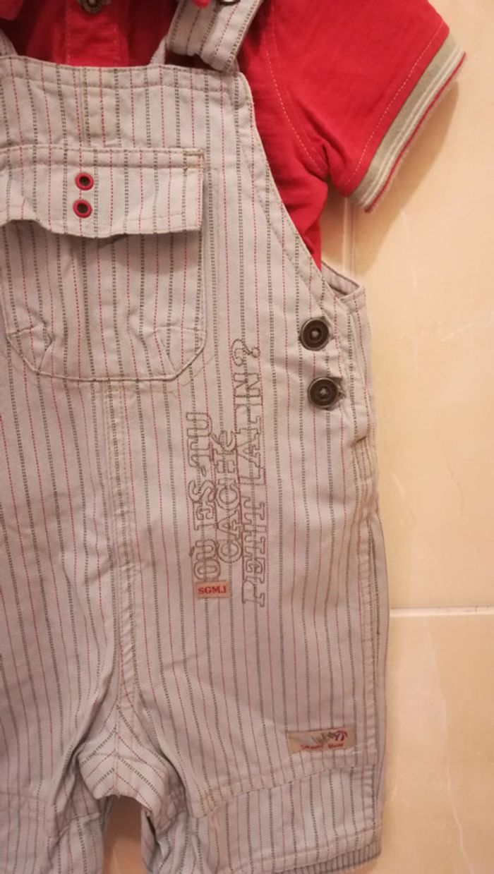 Ensemble salopette T12 mois - V92B - photo numéro 2