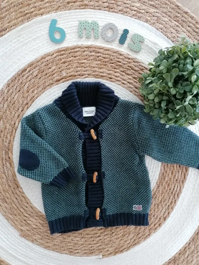 Gilet bleu marine & vert - Tape à l'oeil - 6 mois