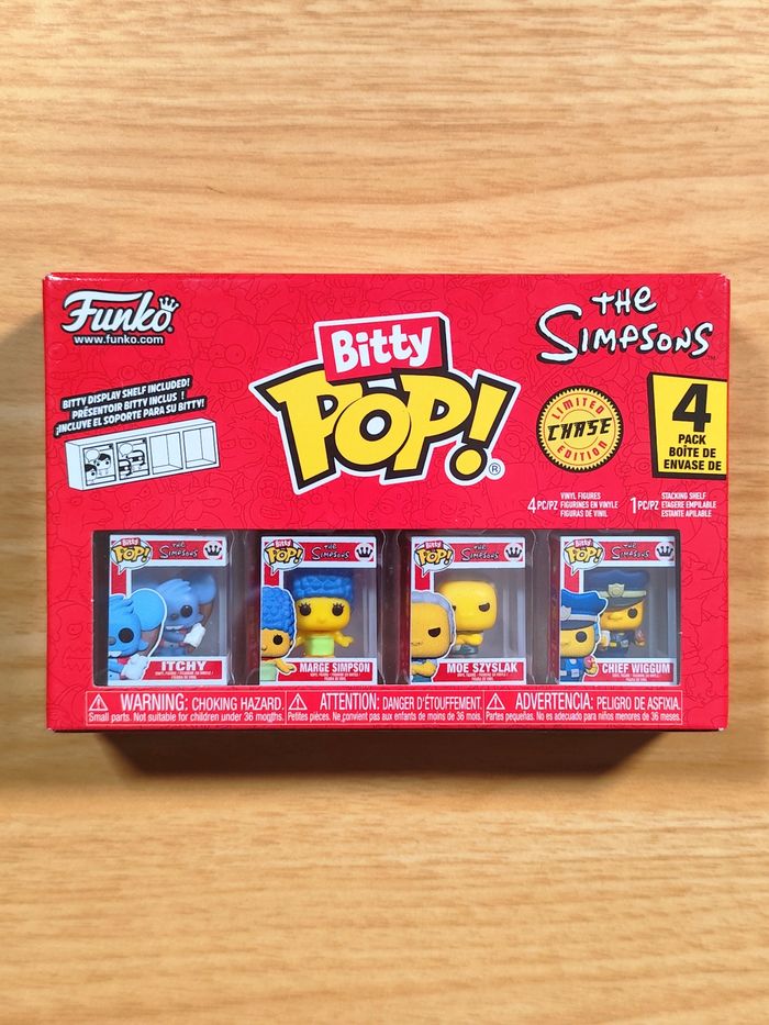 Boîte Funko Bitty Pop! Les Simpsons - Pack 4 Figurines (Marge, Moe + CHASE)
