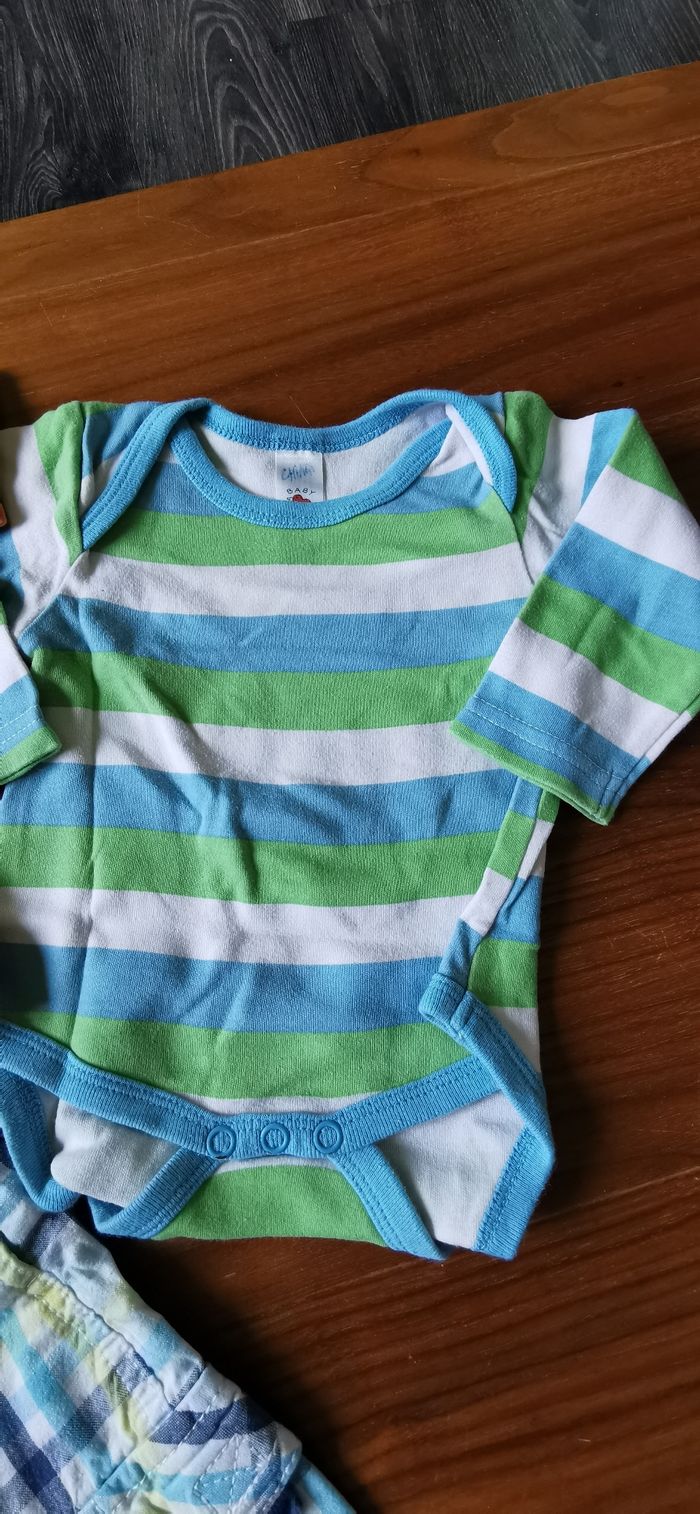 Salopette courte été  bodie tee shirt bébé garçon 3 mois - photo numéro 2