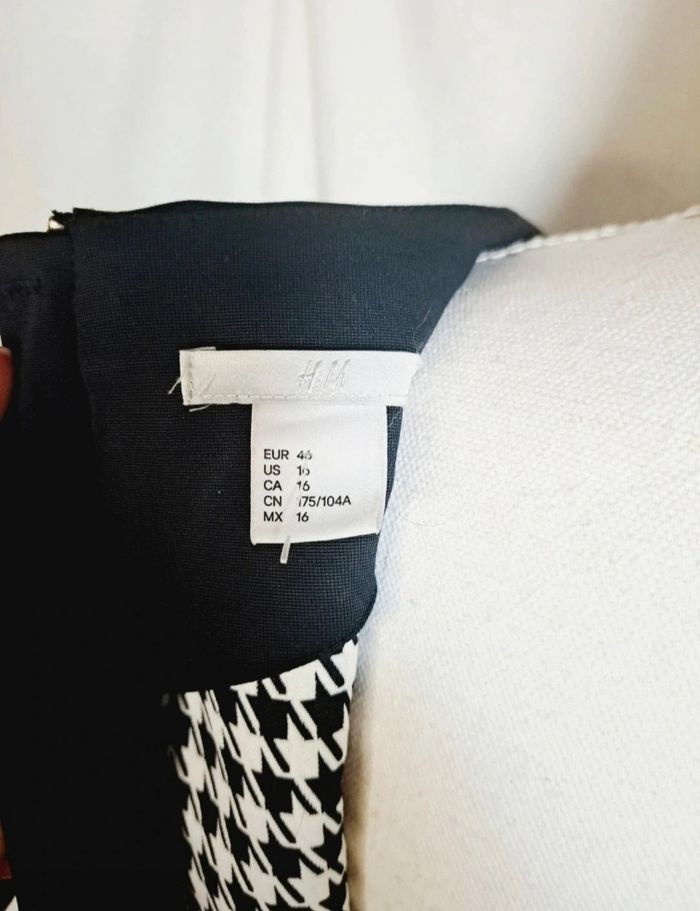 Robe H&M taille 46 pied de poule et noir - photo numéro 8