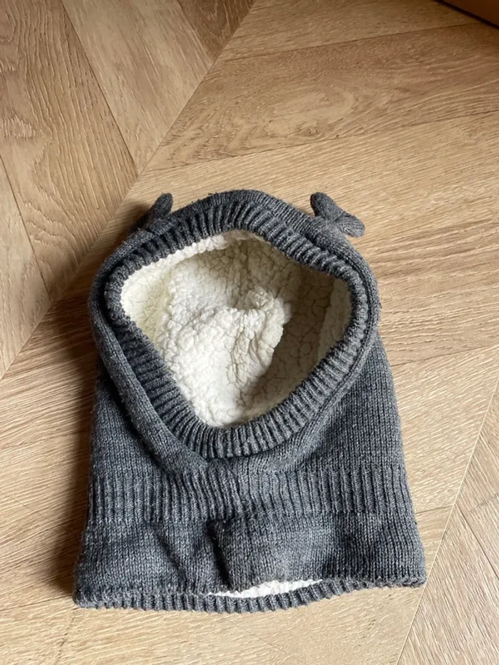 Cagoule bébé grise taille 12 mois