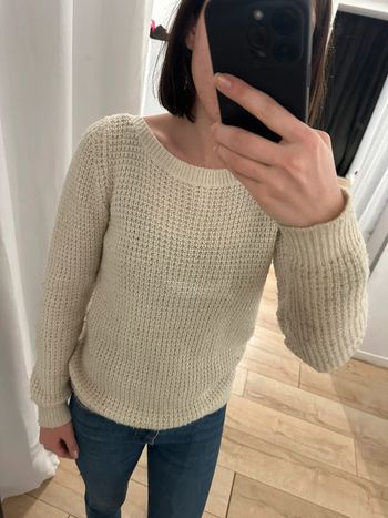 Pull blanc cassé cache cache