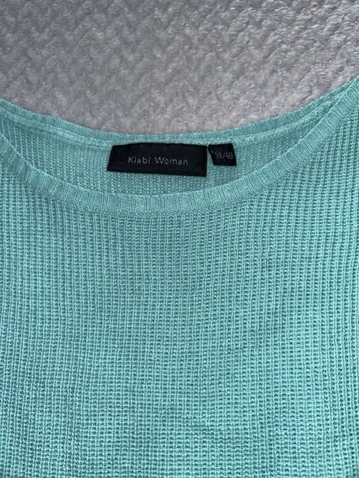 Pull Kiabi turquoise - photo numéro 2