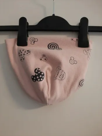Bonnet Minnie en tissu rose enfant