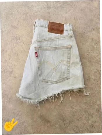 Short Levi's 501 W24 FR34 Blanc creme Femme Women SHO169b