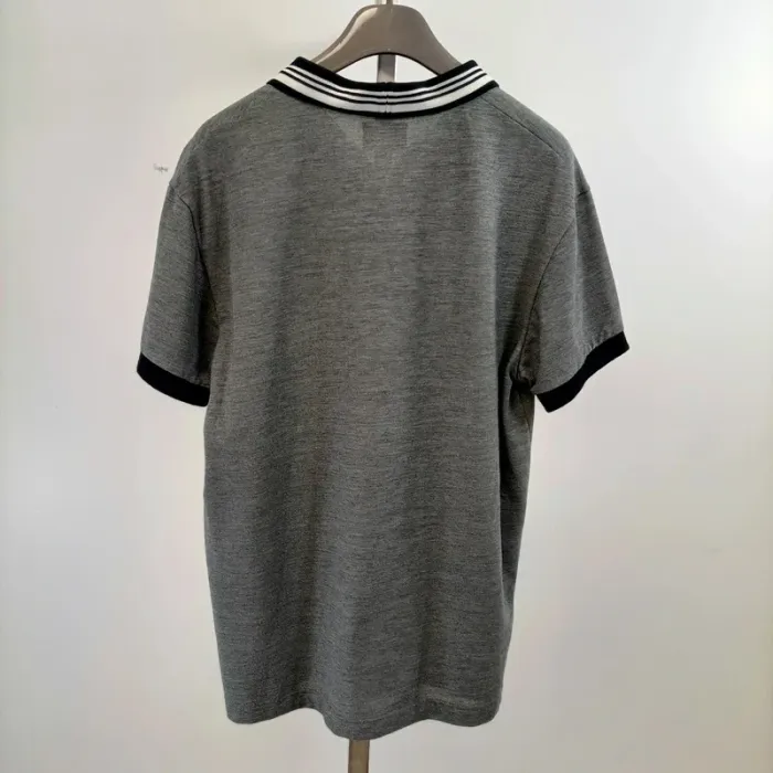 Polo gris homme Neuf - taille M/L col polo avec col V sans bouton A554 - photo numéro 2