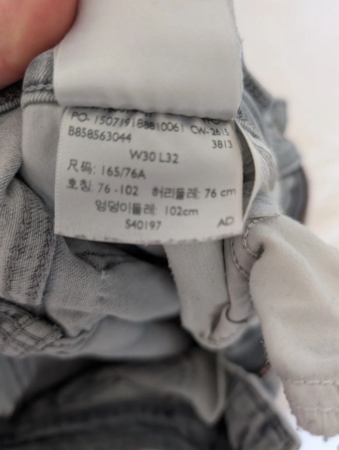 Jean droit gris Levi's stretch taille haute taille 30/32 - photo numéro 4