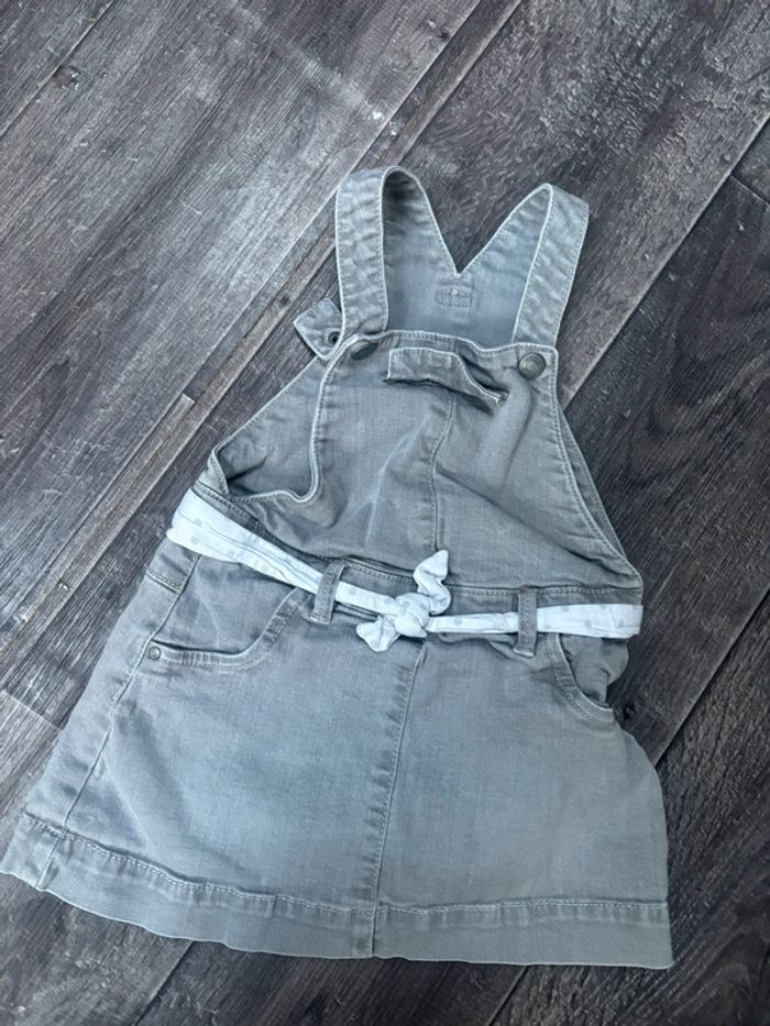 Jupe salopette jeans gris fille 3 ans