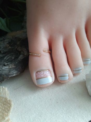 Bague d'orteil en acier inoxydable et zircons