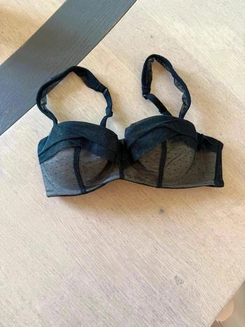 Soutien-gorge Chantal Thomass 85C Noir - Forme Bandeau avec Bretelles Amovibles - Excellent État !