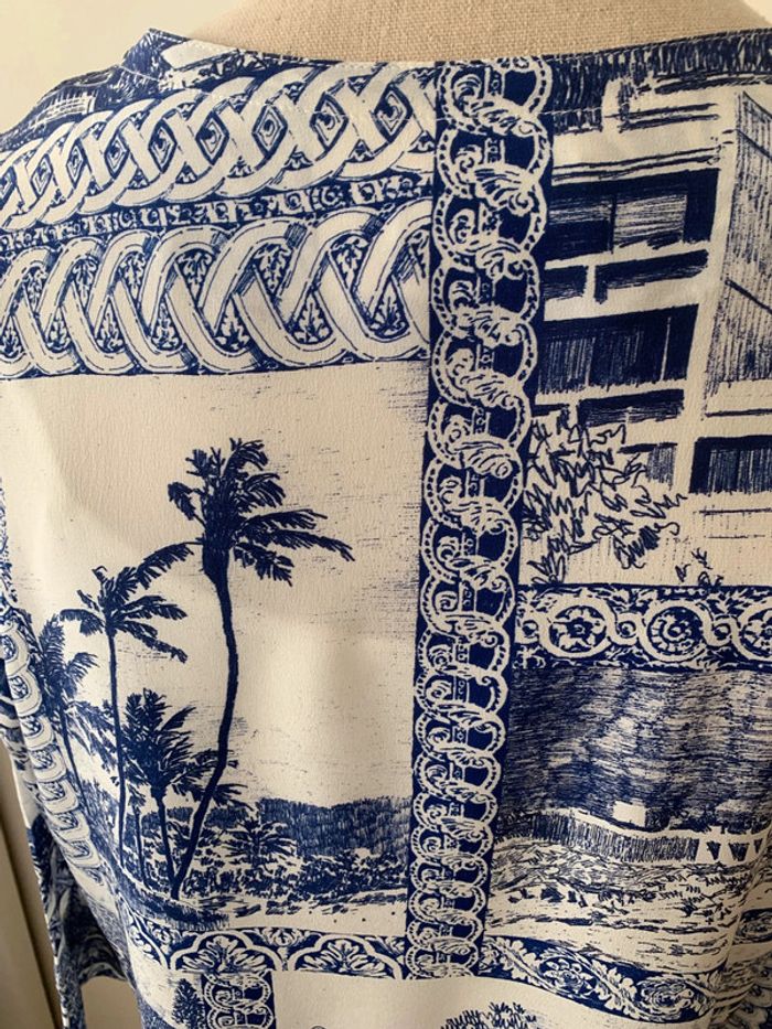tunique "claudie pierlot" 100 % soie maine et blanc - photo numéro 5