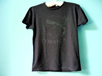 T-shirt garçon 12 ans noir corsica souvenir vacances corse TBE