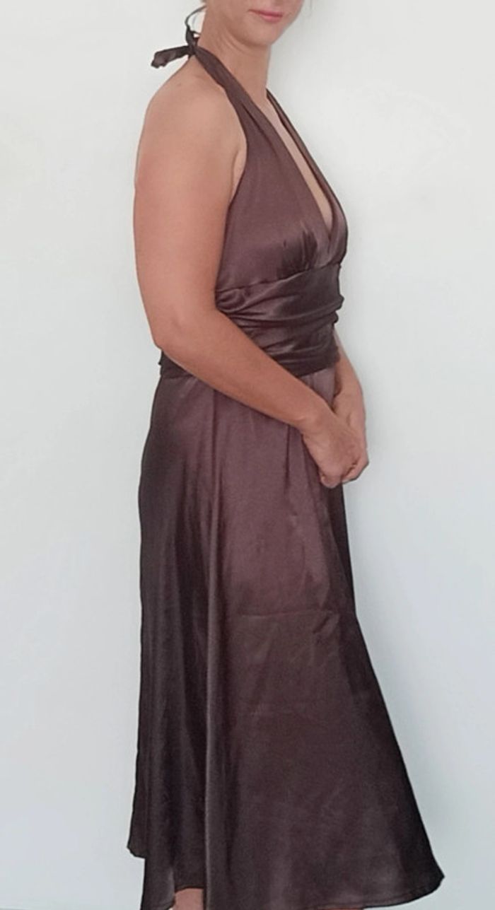 Robe cocktail dos nu en satin taille XL - photo numéro 8