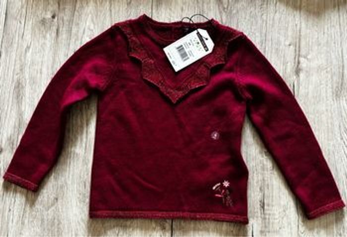 Pull bordeaux fille Sergent Major 4 ans NEUF ✨