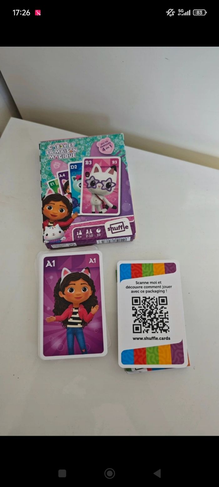 Jeux de cartes Gabby et la maison magique 4en1