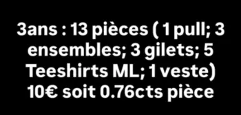 Lot 3ans 13 pièces