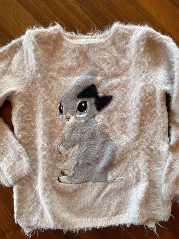 Pull peluche, lapin fille, huit ans, neuf ans, 10 ans H&M