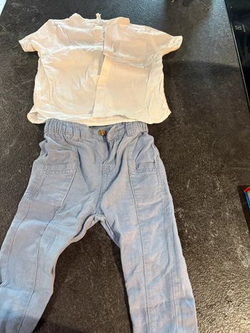 Costume  mariage garçon chemise ensemble en lin  mariage enfant pantalon en lin