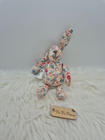 Doudou peluche Lapin Jacadi fleuri