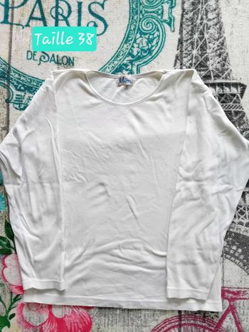 Haut blanc manches longues en taille 38 Mim
