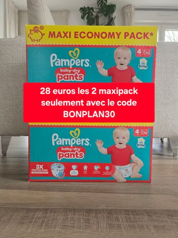 2 Maxi Pack Couches Pants Pampers Taille 4