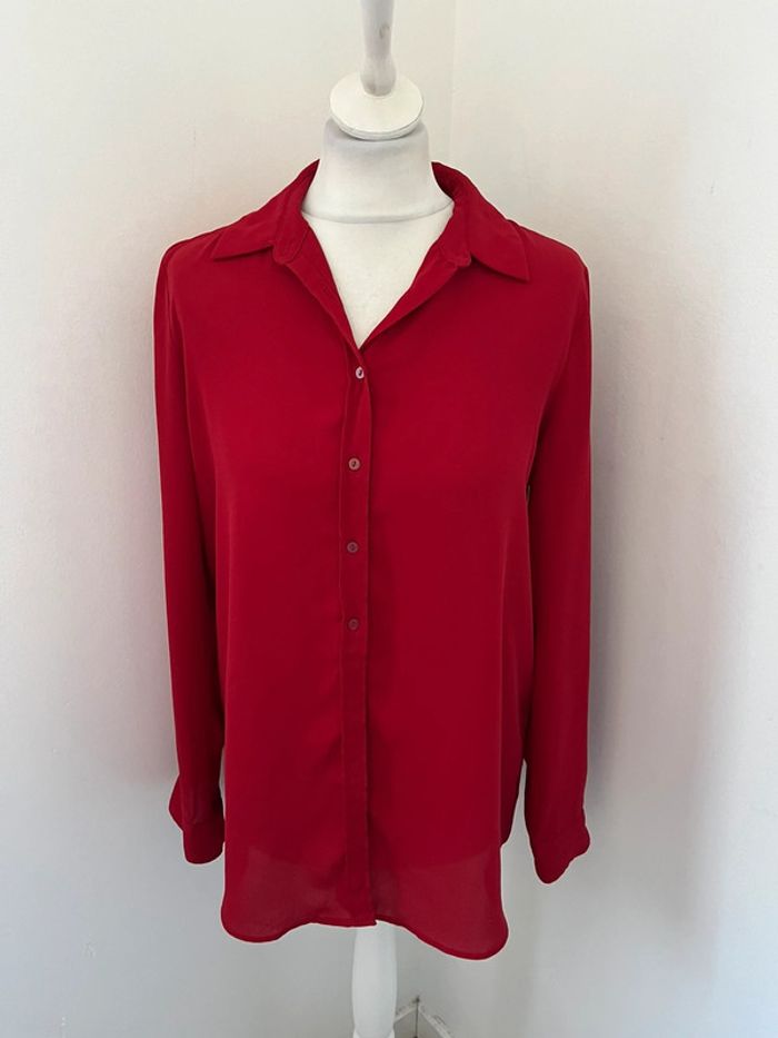 Chemise rouge bordeaux mango S