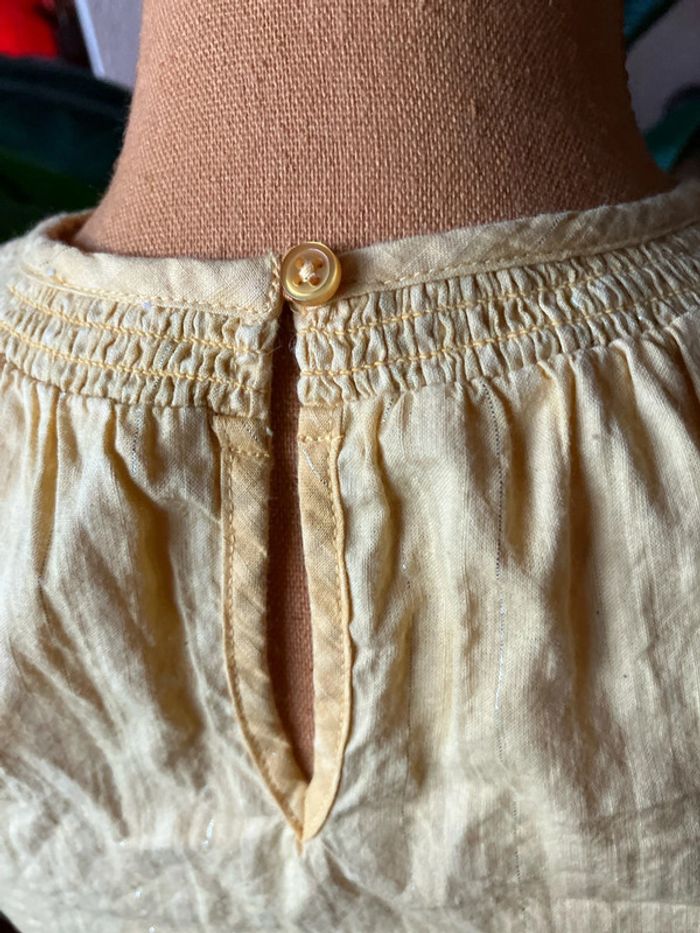 TAO tunique couleur jaune taille 12 ans avec lisseré argenté - photo numéro 5