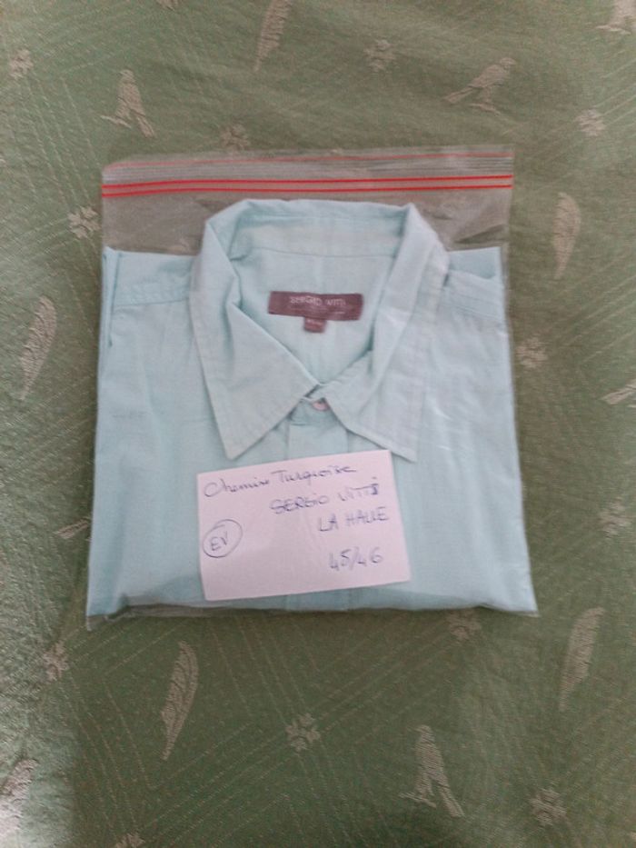 Chemise turquoise Sergio Vitti XXL - photo numéro 6