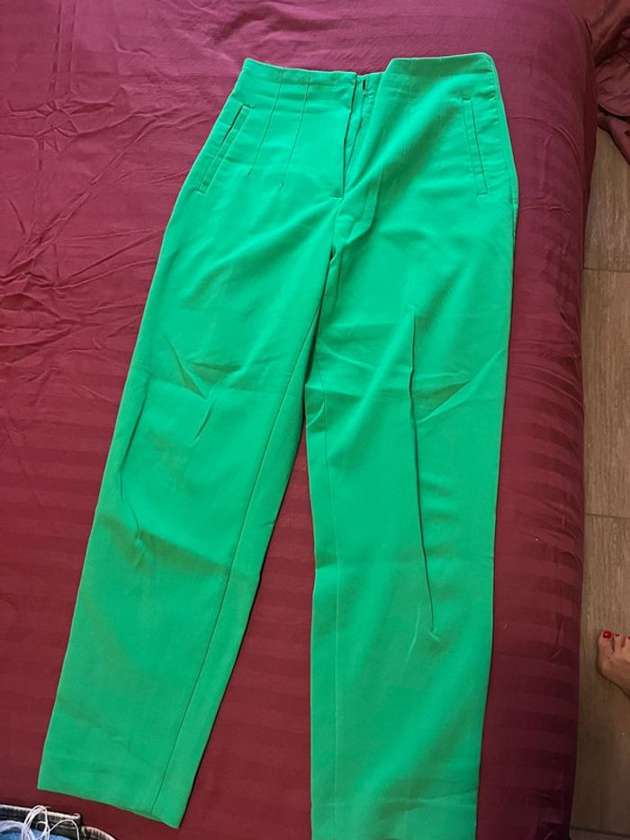 Pantalon à pince vert