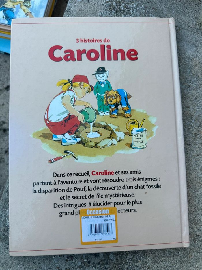 Recueil aventures Caroline livre Pierre Probst 3 histoires détective île mystérieuse chat fossile - photo numéro 2