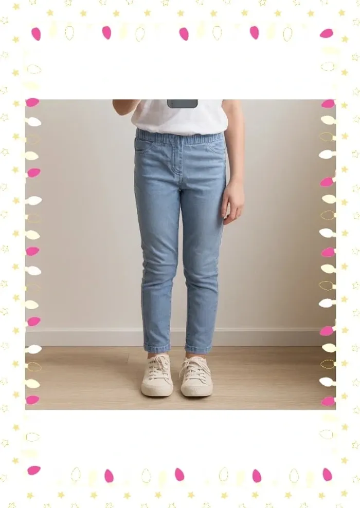 Pantalon slim bleu claire enfant fille 10 ans Cyrillus