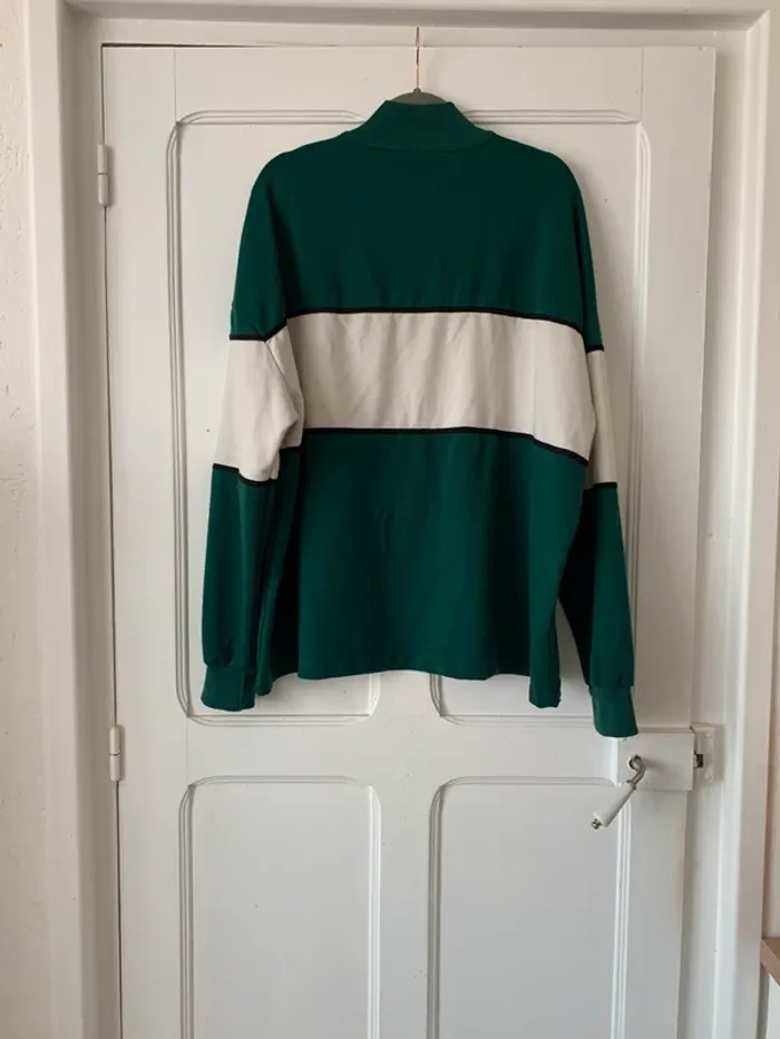 Sweat à zip bicolore vert foncé/blanc femme - Taille XL Shein Curve - photo numéro 2