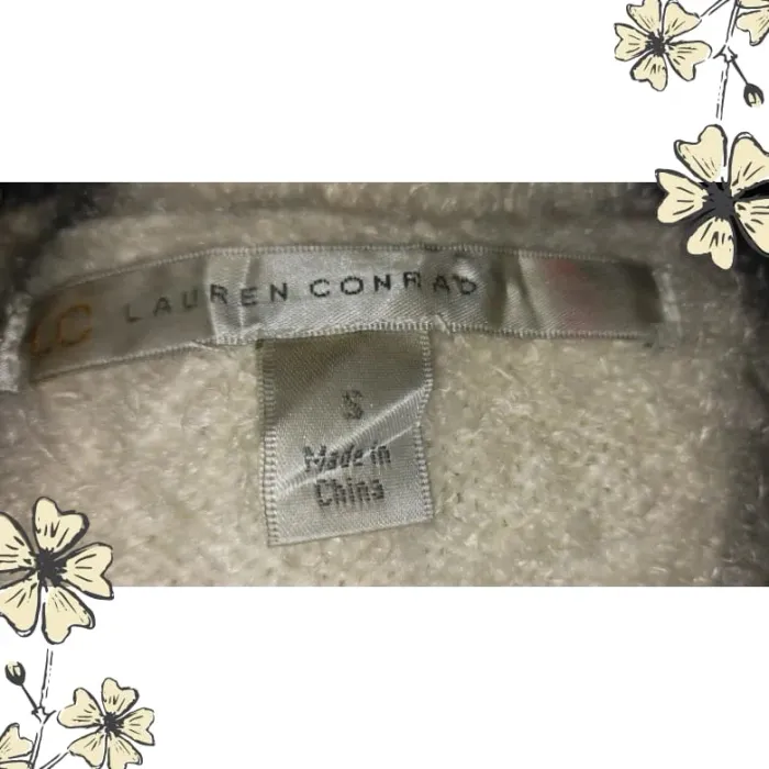 Pull-over Lauren Conrad crème à pois pastel, vintage, femme, taille s - photo numéro 5