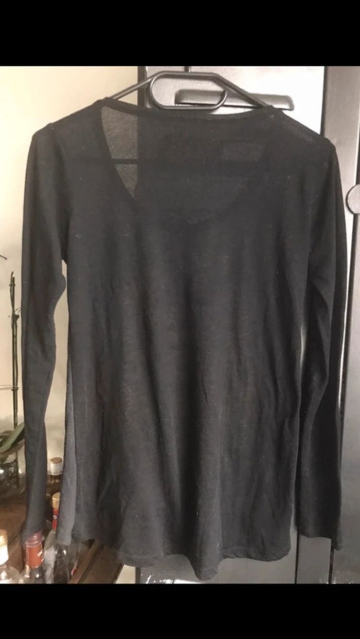 Teeshirt noir, manches longues, Cache cache , taille L - photo numéro 11