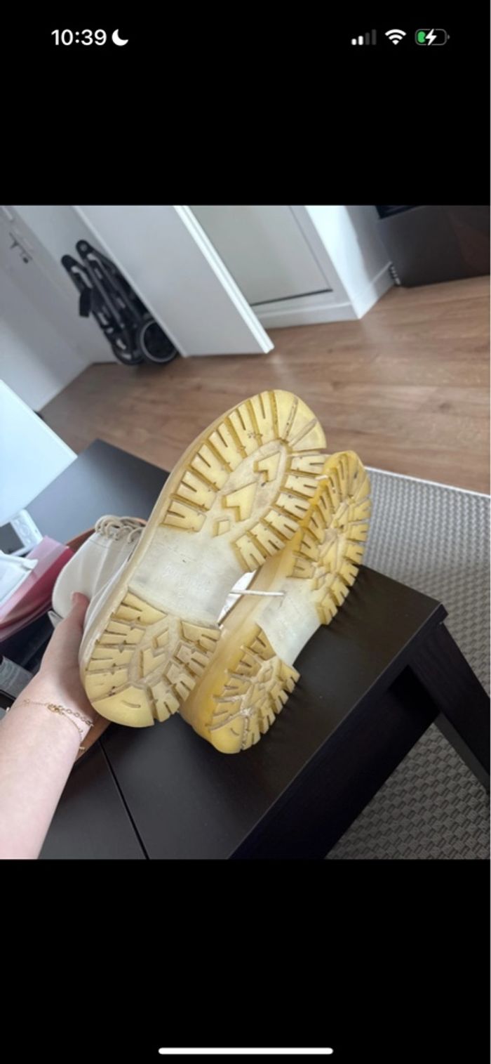 Bottines stradivarius blanche/creme taille 38 - photo numéro 3