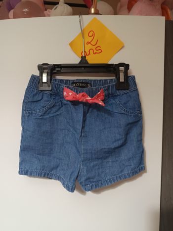 Short ceinture fleurie coeurs 2 ans 