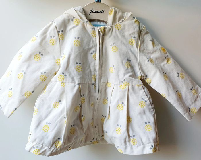 Blouson à capuche trench imperméable Obaïbi 6 mois 68cm